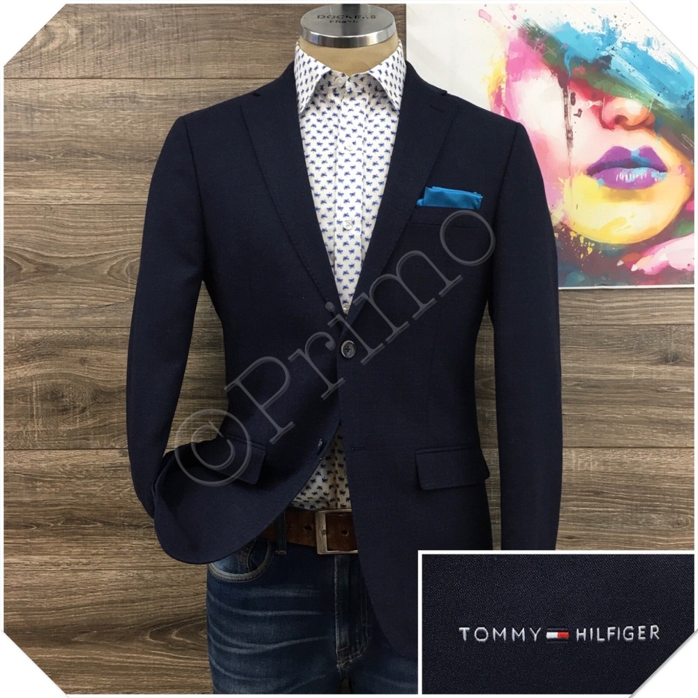 TOMMY HILFIGER Mens Wool Blazer Sport Coat Casual Jacket Size 40R Classic Suit